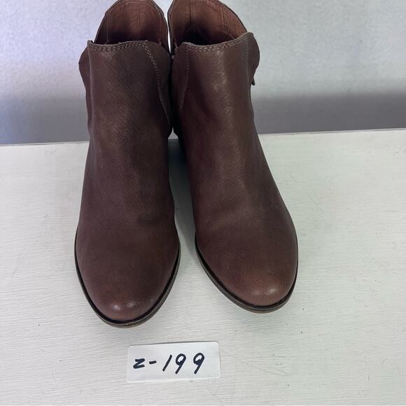 Lucky Brand Boots Womens 6M/36 Brenon Leather Round Toe Side Zipper Ankle - Picture 5 of 16